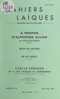 À propos d'Alphonse Allais, Notes de lecture. Vie du Cercle
