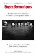 Études germaniques - N°3/2012, Rumäniendeutsche Literatur 40 Jahre « Aktionsgruppe Banat »