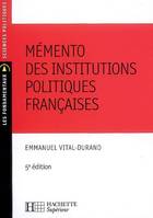 Mémento des institutions politiques françaises, N°75 - 5ème édition