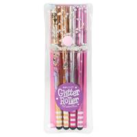 4 Stylos Gel A Paillettes Metallique