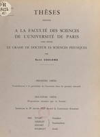 Contribution à la géochimie de l'uranium dans les granites intrusifs, Thèse présentée à la Faculté des sciences de l'Université de Paris pour obtenir le grade de Docteur ès sciences physiques. Suivi de Propositions données par la Faculté