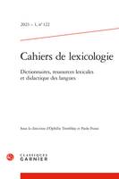 Cahiers de lexicologie, Dictionnaires, ressources lexicales et didactique des langues