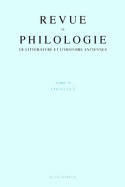 Revue de philologie, de littérature et d'histoire anciennes volume 79, Fascicule 2