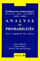 Problèmes de mathématiques, écrit du CAPES 1991-1996., Analyse et probabilités, avec rappel de cours