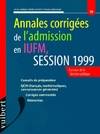 Annales corrigées de l'admission en IUFM session 1999, concours de la fonction publique