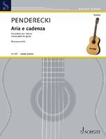 Aria e cadenza, Transcription for guitar. guitar. Edition séparée.