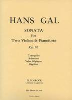 Sonata, op. 96. 2 violins and piano.