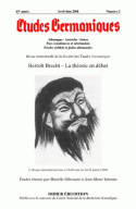 Études germaniques - N°2/2008, Bertolt Brecht. La théorie en débat