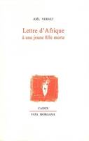 Lettre d’Afrique à une jeune fille morte