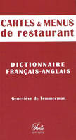 Cartes & menus de restaurant, dictionnaire français-anglais