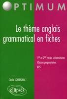 Le thème anglais grammatical en fiches