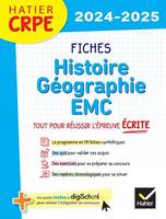 Hatier CRPE -  Fiches d'Histoire géographie EMC - Epreuve écrite 2024/2025