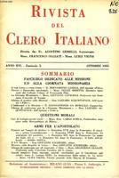 RIVISTA DEL CLERO ITALIANO, ANNO XVI, FASC. 10, OTT. 1935