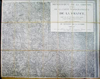 Carte de 1858 au format 72 x 87 cm : Sud Charente (Jonzac, Barbezieux, Montendre) Echelle 1/80000