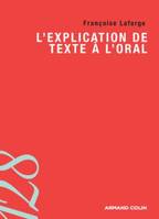 L'explication de texte à l'oral