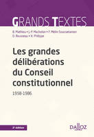 Les grandes délibérations du Conseil constitutionnel 1958-1986 - 2e ed.