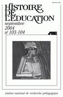 Histoire de l'éducation, n° 103/2005