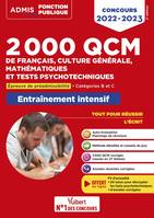 2000 QCM de français, culture générale, mathématiques et tests psychotechniques, Épreuve de préadmissibilité, catégories b et c