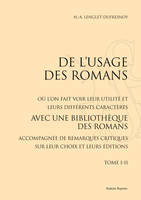 DE L'USAGE DES ROMANS (1734).