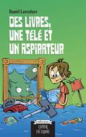 Des livres, une télé et un aspirateur