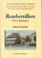 RAMBERVILLERS - NOTICE HISTORIQUE
