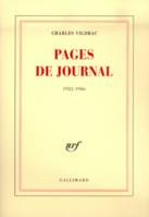 Pages de journal, (1922-1966)