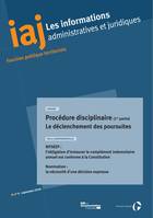 Procédure disciplinaire (1re partie) : Le déclenchement des poursuites