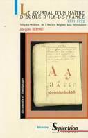 Journal d’un maître d’école d’Île-de-France (1771-1792), Silly-en-Multien, de l’Ancien Régime à la Révolution