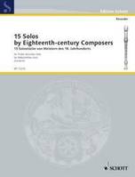 15 Solos, by Eighteenth-century Composers. treble recorder.