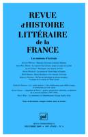 Revue d'histoire littéraire de la France 2009..., Les maisons d'écrivain