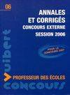 Annales et corrigés concours externe professeur des écoles 2006, concours externe session 2006