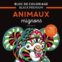 Bloc de coloriages Black Premium : Animaux mignons