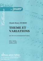 Thème et variations, Pour alto avec accompagnement de piano