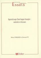 Apprentissage d'une langue étrangère et contexte, contextes et discours