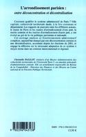 L'arrondissement parisien : entre déconcentration et décentralisation, entre déconcentration et décentralisation