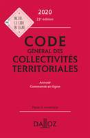 Code général des collectivités territoriales / annoté, commenté en ligne : 2020