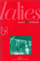 Lalies, n°25/2005, Langue et littérature