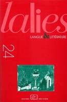 Lalies, n°24/2004, Langue et littérature