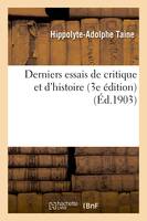 Derniers essais de critique et d'histoire (3e édition)