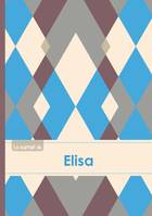 Le carnet d'Elisa - Lignes, 96p, A5 - Jacquard Bleu Gris Taupe