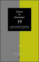 Syntaxe et sémantique, n° 19 / 2018, La grammaticalisation des périphrases en aller et venir dans les langues romanes