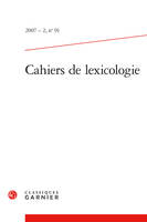 Cahiers de lexicologie
