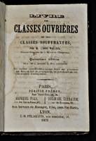 Livre des classes ouvrières et des classes souffrantes