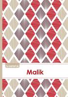 Le carnet de Malik - Lignes, 96p, A5 - Pétales Japonaises Violette Taupe Rouge