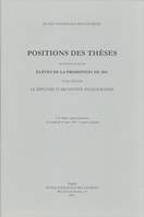 Positions des thèses 2011, Positions des thèses soutenues par les élèves de la promotion 2011 pour obtenir le diplôme d'archiviste paléographe