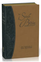 Bible de John Macarthur, Souple, similicuir, tranche or, duo bleu marine beige