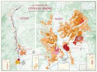 Carte des vignobles des Côtes-du-Rhône, (affiche roulée N°2)