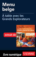 Menu belge - A table avec les Grands Explorateurs