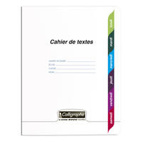 Cahier de textes piqué 8000 POLYPRO 17x22cm 124 pages grands carreaux Incolore - Incolore