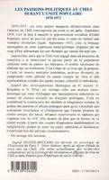 Les passions politiques au Chili durant l'Unité populaire 1970-1973, essai d'analyse socio-historique